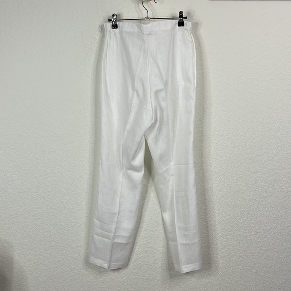 Leggiadro Linen Elastic Waist Pocket Pressed Seam Trousers - Picture 6 of 6